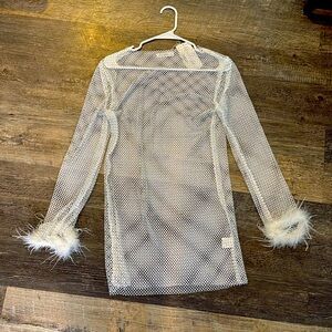 Martini white rhinestone mini dress